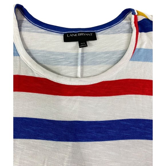 Lane Bryant Multicolor Striped Maxi Dress Sz 14/16 Long Sleeveless Beach Casual - Picture 2 of 8